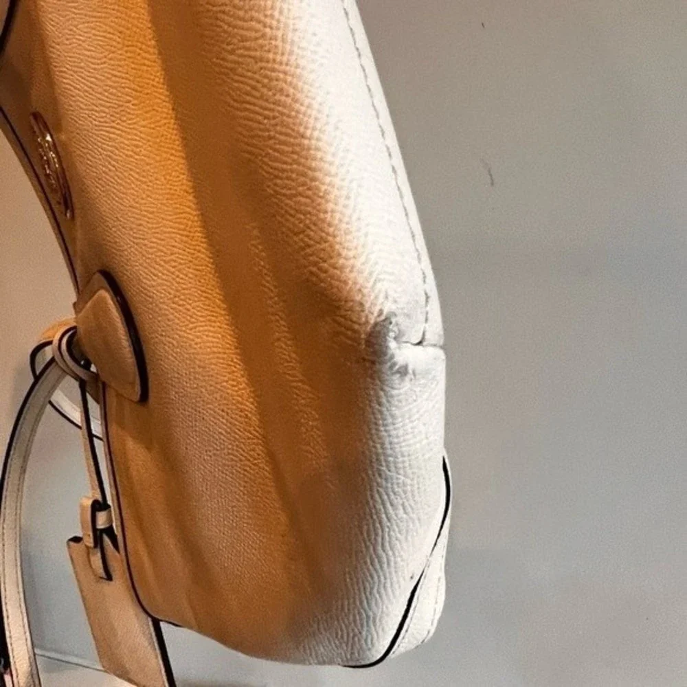 Coach Beige Leather Tote Bag